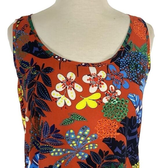 Workshop Republic Clothing S Tank Top Orange Floral Fall Cottagecore Boho - Picture 6 of 8